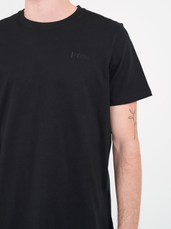 Lee Cooper - Tricou barbat de culoare uniforma cu detalii logo - Img 3