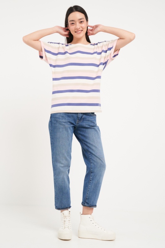 Lee Cooper - Tricou dama cu maneca scurta si dungi - Img 6