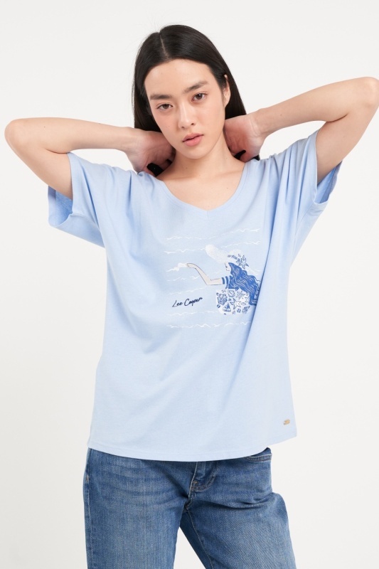 Lee Cooper - Tricou dama cu maneca scurta si imprimeu - Img 5