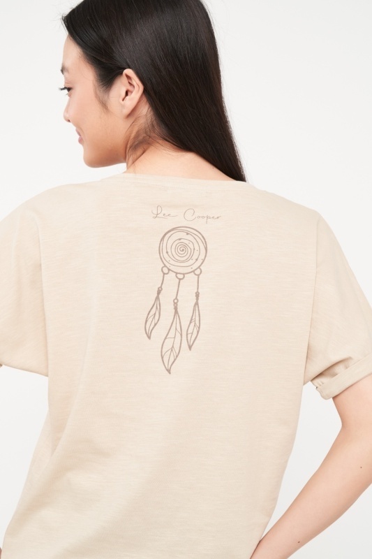 Lee Cooper - Tricou dama de culoare uniforma cu imprimeu grafic - Img 4