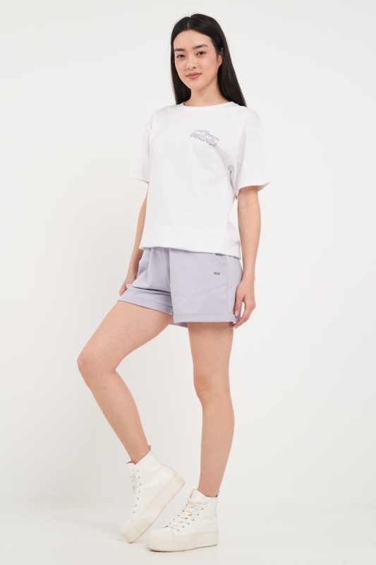 Lee Cooper - Tricou dama de culoare uniforma cu imprimeu text - Img 8