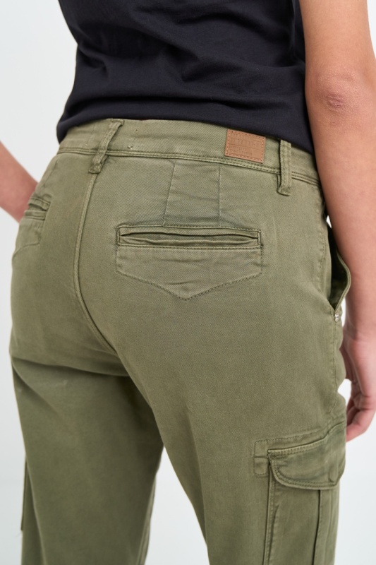 Timeout - Pantaloni cargo dama de culoare uniforma - Img 2