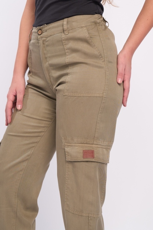 Timeout - Pantaloni lungi dama cu buzunare de culoare uniforma - Img 2