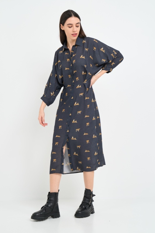Timeout - Rochie dama tip camasa cu model - Img 6