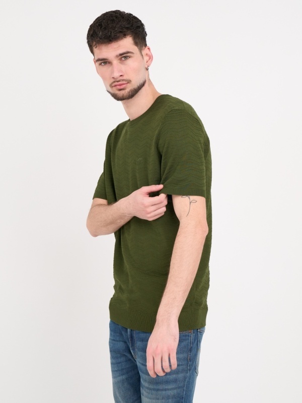 Timeout - Tricou barbat de culoare uniforma si detalii - Img 3