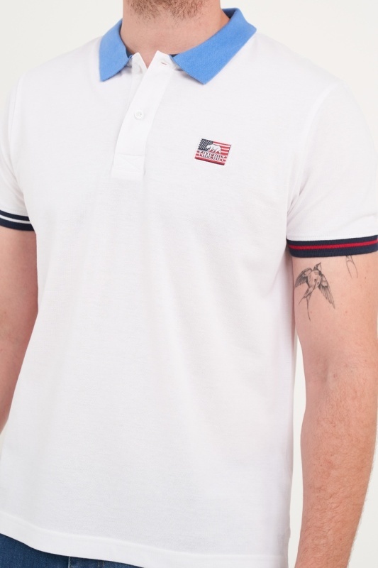 Timeout - Tricou barbat polo de culoare uniforma cu logo - Img 3