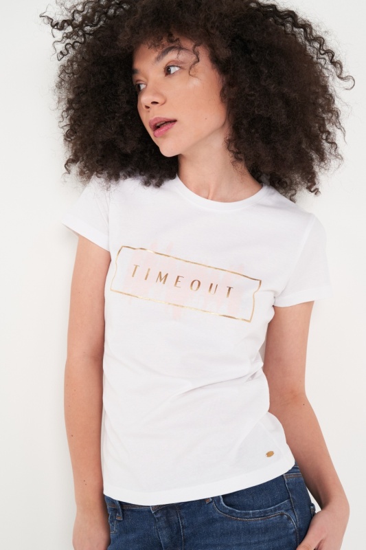 Timeout - Tricou dama cu imprimeu logo - Img 4