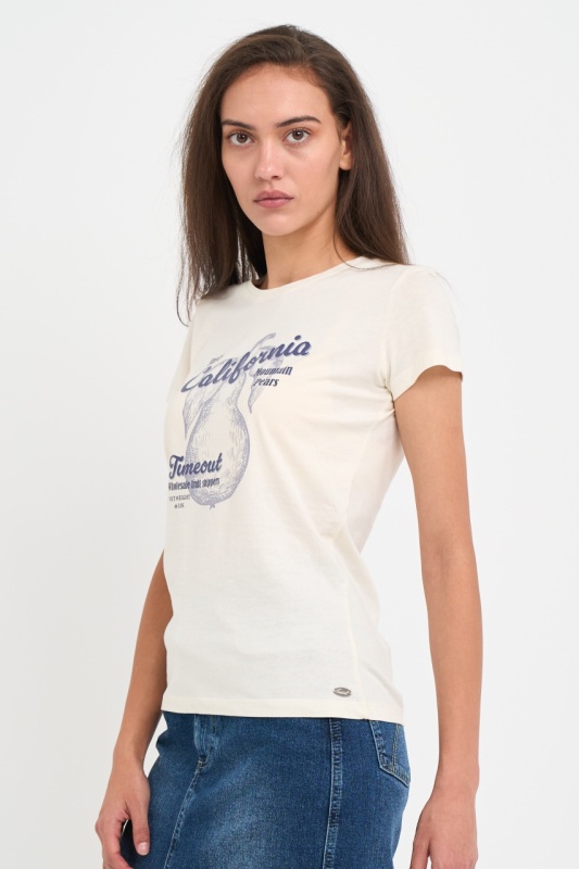 Timeout - Tricou dama cu logo si imprimeu grafic - Img 7