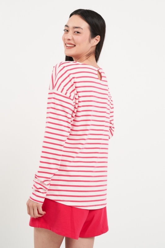 Timeout - Tricou dama cu maneca lunga si dungi - Img 2