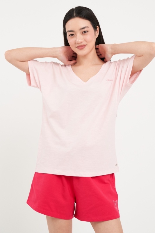 Timeout - Tricou dama cu maneca scurta de culoare uniforma - Img 6