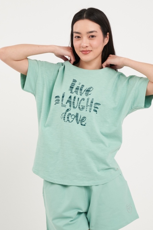 Timeout - Tricou dama cu maneca scurta si imprimeu text - Img 5