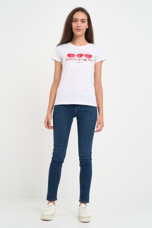 Timeout - Tricou dama maneca scurta cu imprimeu grafic floral - Img 8