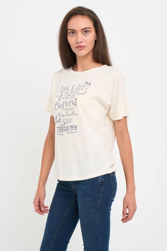 Timeout - Tricou dama maneca scurta cu imprimeu text grafic - Img 5
