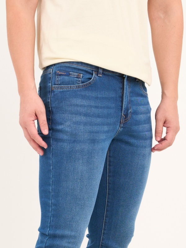 Kenvelo - Blugi barbat slim cu aspect usor decolorat - Img 2