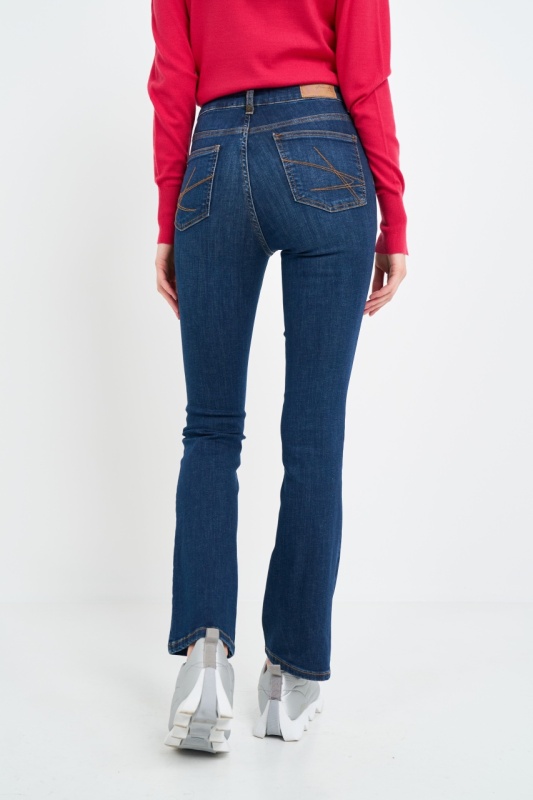 Kenvelo - Blugi dama bootcut cu aspect usor decolorat - Img 4