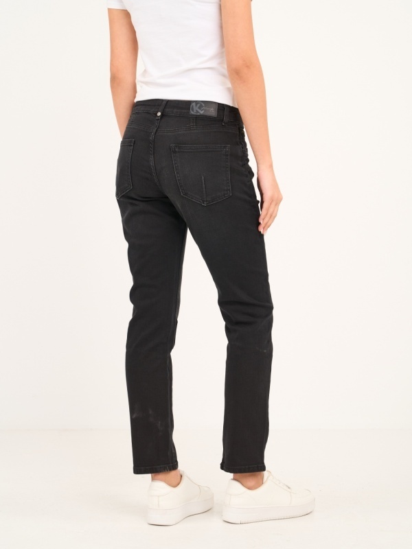 Kenvelo - Blugi dama boyfriend de culoare inchisa - Img 4