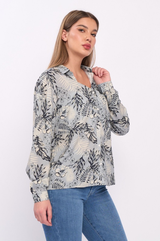 Kenvelo - Camasa dama maneca lunga cu model floral - Img 3