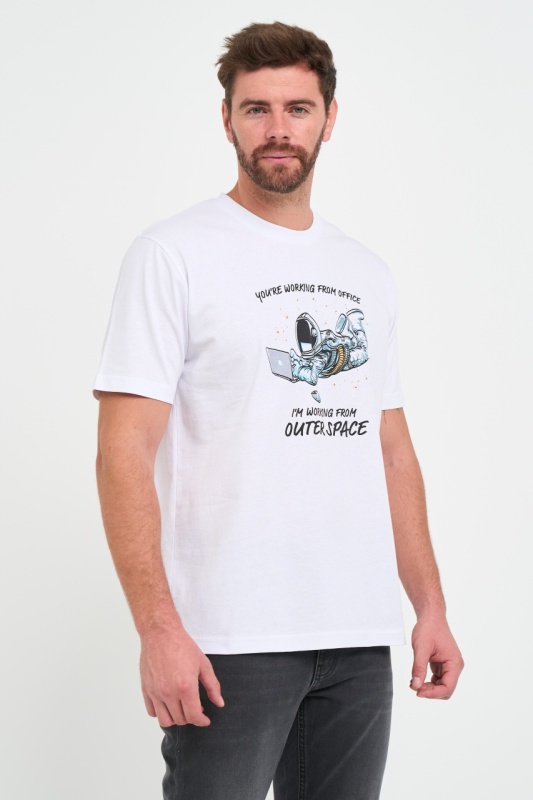 Kenvelo - Tricou barbat cu imprimeu astronaut - Img 5