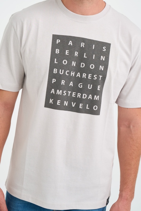 Kenvelo - Tricou barbat cu maneca scurta si imprimeu text grafic - Img 3