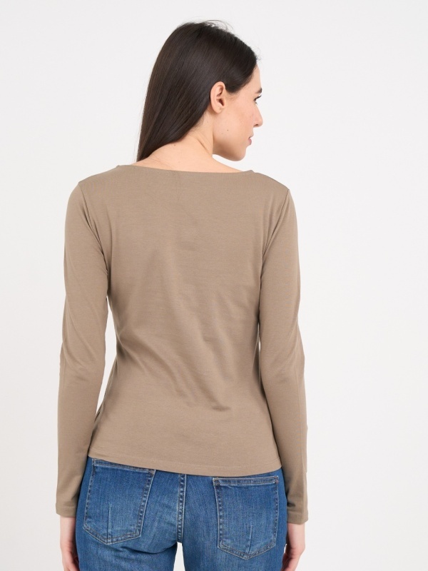 Kenvelo - Tricou dama cu maneca lunga de culoare uniforma - Img 2