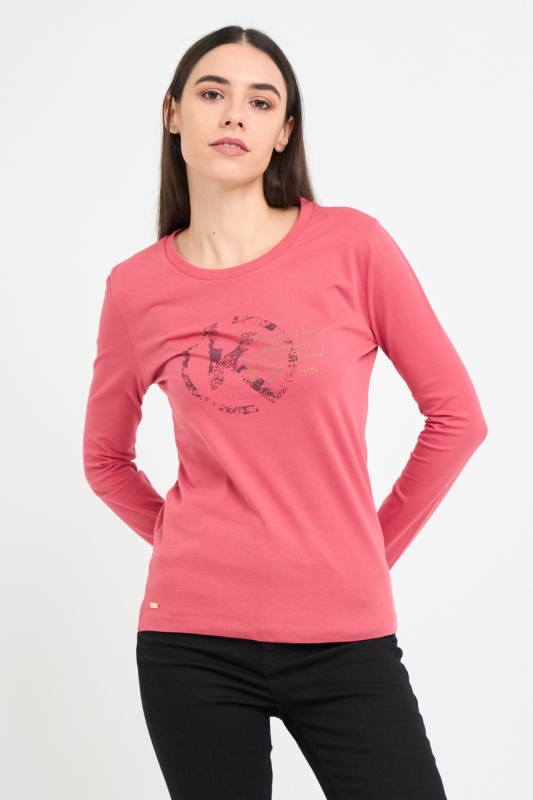 Kenvelo - Tricou dama cu maneca lunga si imprimeu logo - Img 9