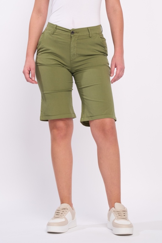 Lee Cooper - Bermude dama de culoare uniforma cu buzunare oblice - Img 3