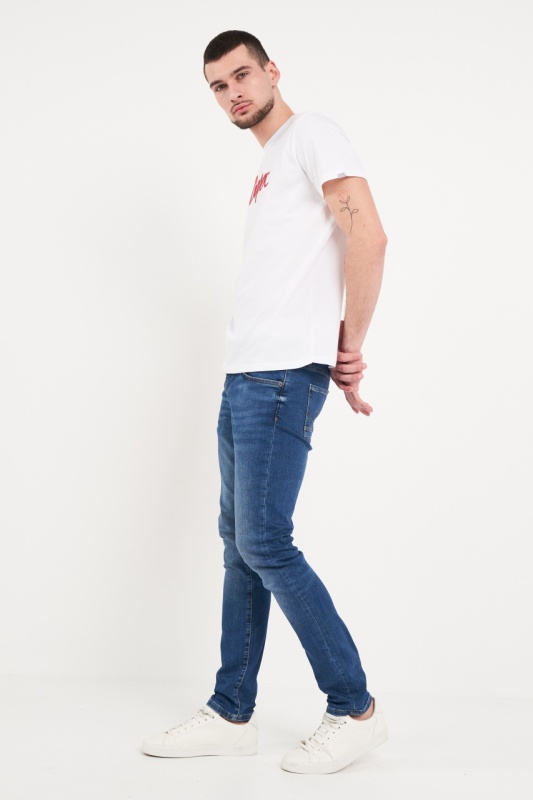 Lee Cooper - Blugi barbat slim cu aspect usor decolorat - Img 2