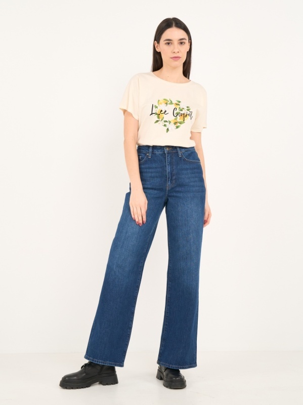 Lee Cooper - Blugi dama wide cu aspect usor decolorat - Img 9