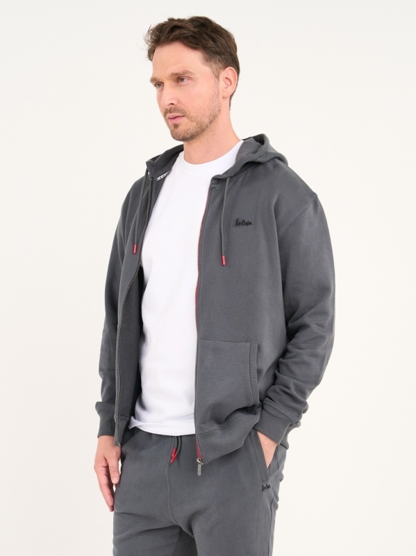 Lee Cooper - Hanorac barbat cu fermoar si detalii logo - Img 8