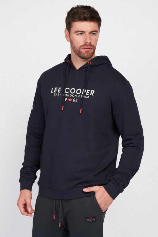 Lee Cooper - Hanorac barbat cu gluga si imprimeu logo