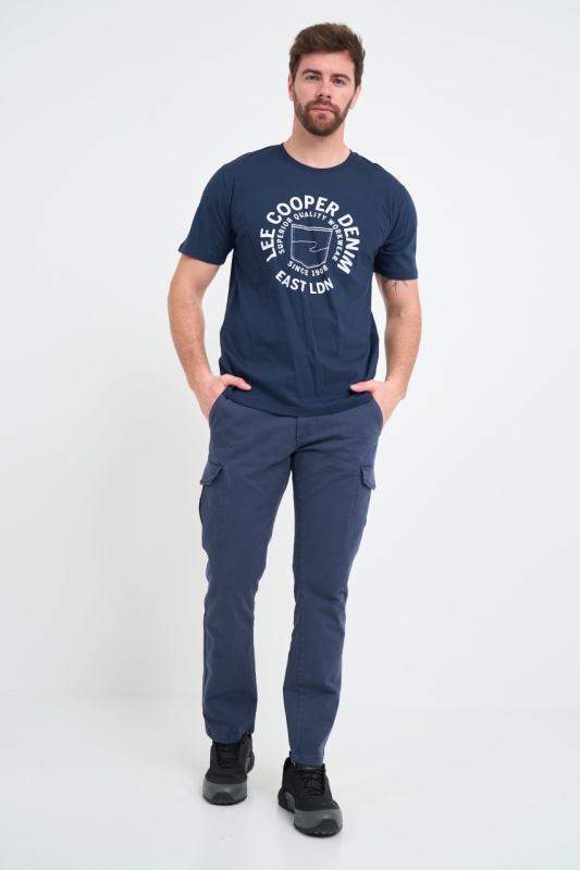 Lee Cooper - Pantaloni cargo barbat de culoare uniforma - Img 7