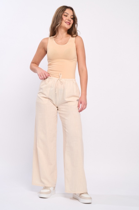 Lee Cooper - Pantaloni dama de culoare uniforma cu buzunare - Img 8
