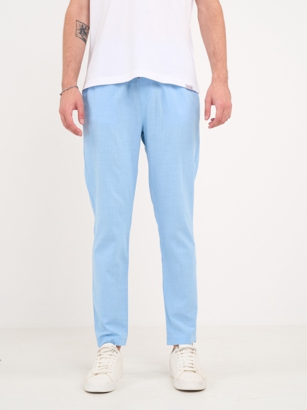 Lee Cooper - Pantaloni lungi barbat de culoare uniforma cu snur - Img 6