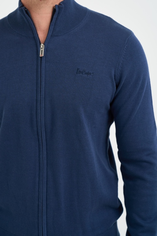 Lee Cooper - Pulover barbat de culoare uniforma cu fermoar - Img 3
