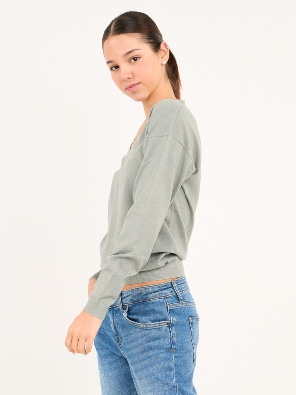 Lee Cooper - Pulover dama cu maneca lunga de culoare uniforma - Img 6