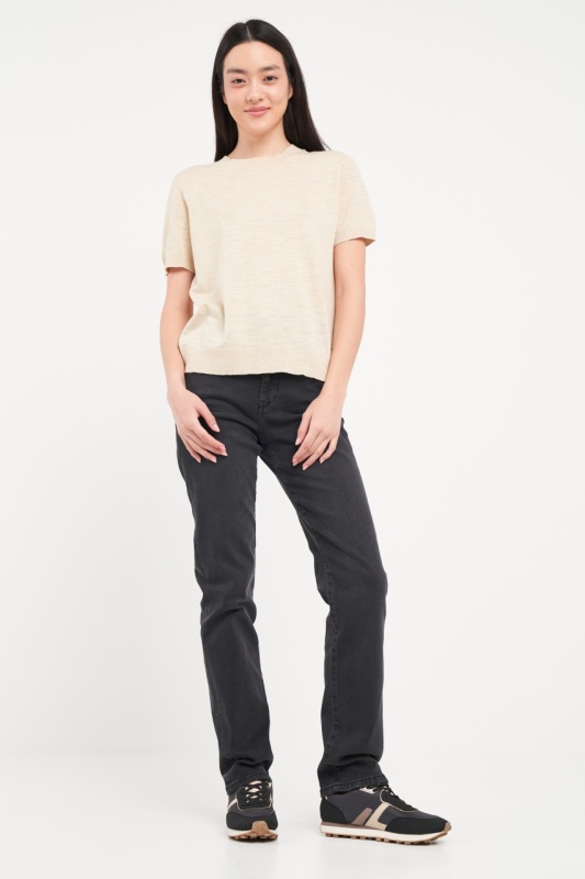 Lee Cooper - Pulover dama cu maneca scurta de culoare uniforma - Img 6