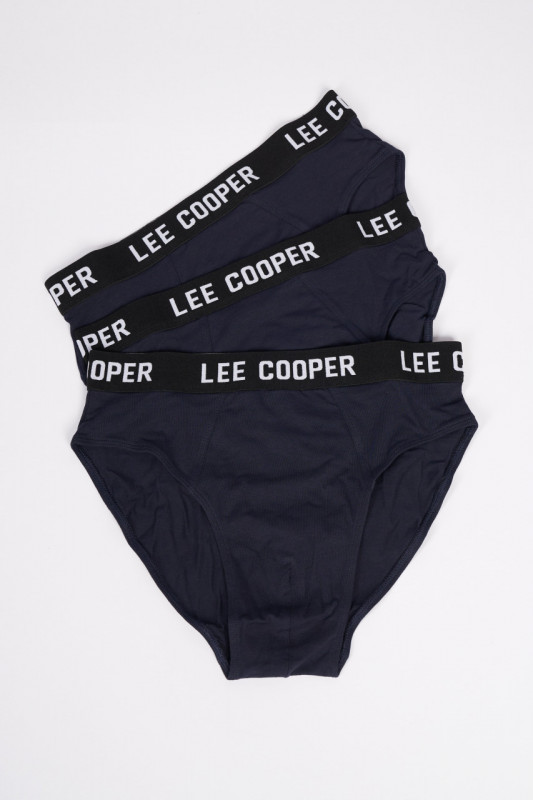 Lee Cooper - Set 3 perechi de chiloti slip cu logo