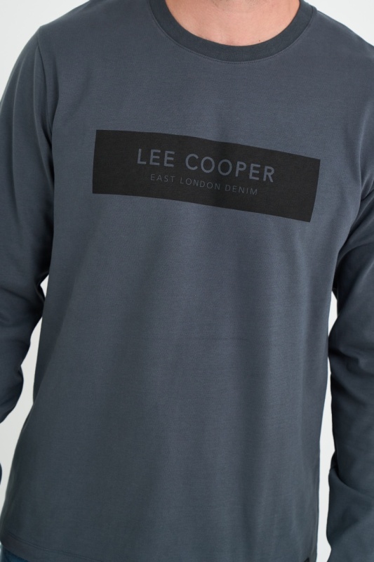 Lee Cooper - Tricou barbat cu maneca lunga cu logo aplicat - Img 4