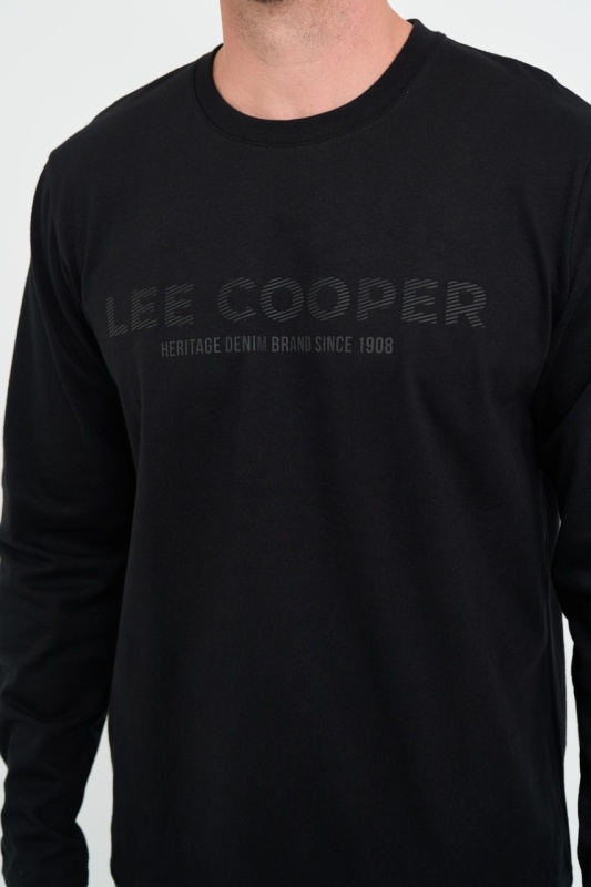 Lee Cooper - Tricou barbat cu maneca lunga cu logo - Img 3