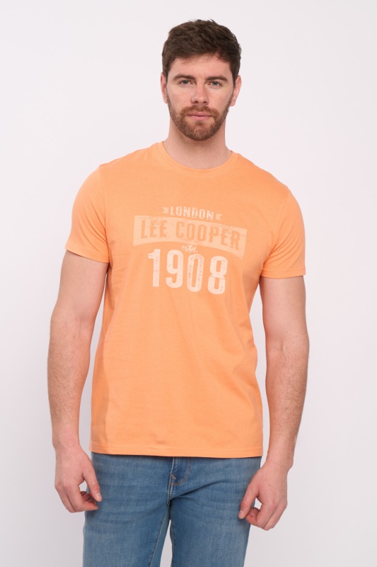 Lee Cooper - Tricou barbat cu maneca scurta si imprimeu logo text
