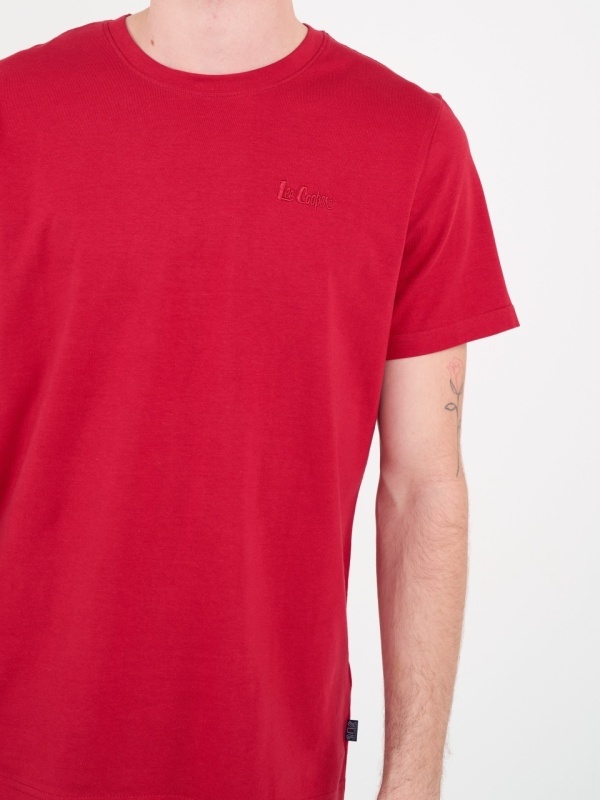 Lee Cooper - Tricou barbat de culoare uniforma cu detalii logo - Img 4