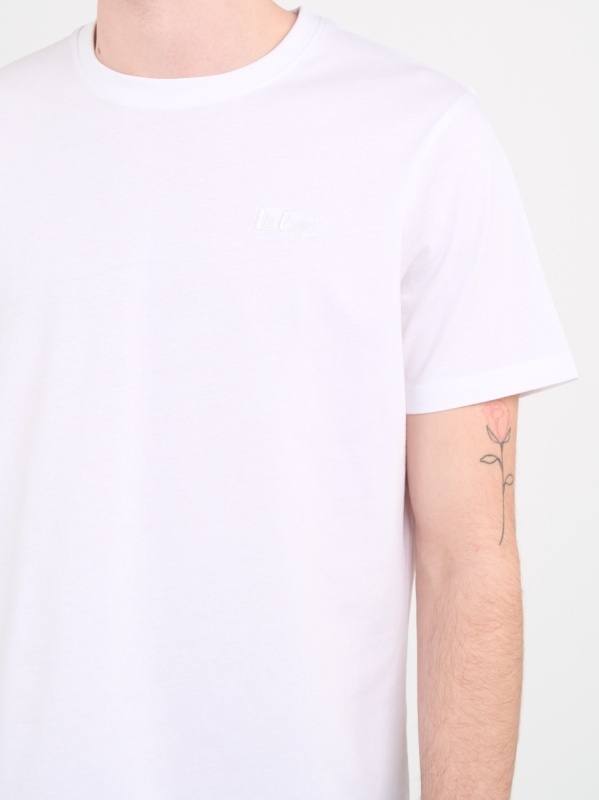 Lee Cooper - Tricou barbat de culoare uniforma cu detalii logo - Img 3