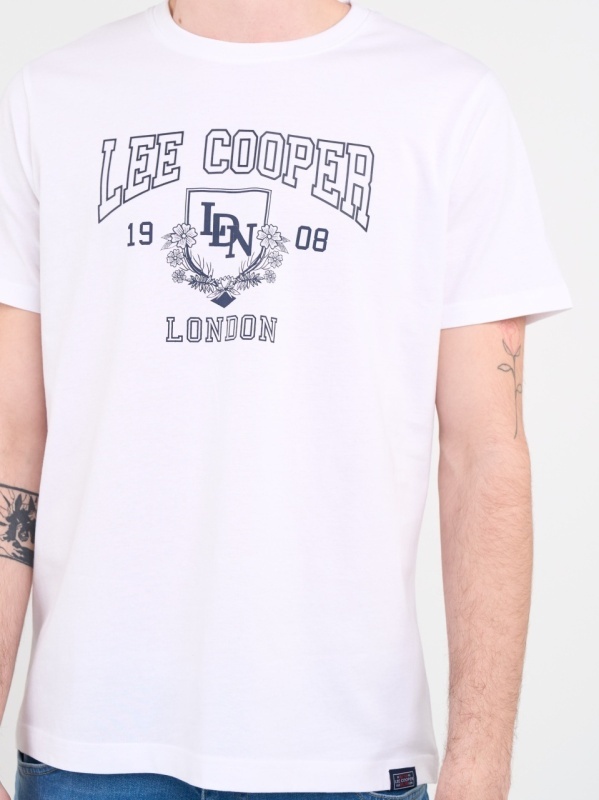 Lee Cooper - Tricou barbat de culoare uniforma cu imprimeu grafic - Img 2