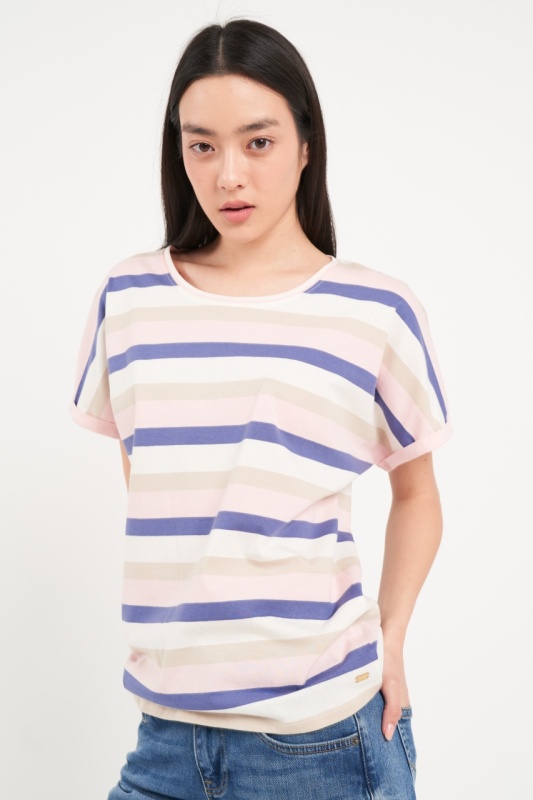 Lee Cooper - Tricou dama cu maneca scurta si dungi - Img 3