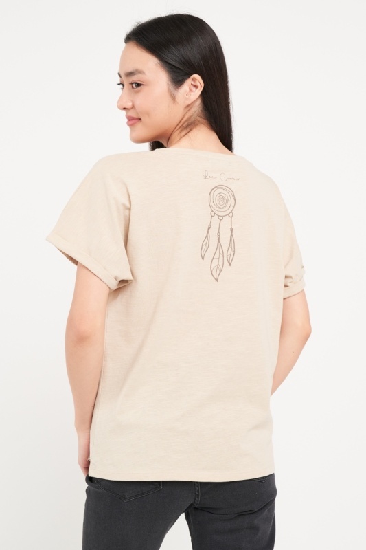 Lee Cooper - Tricou dama de culoare uniforma cu imprimeu grafic - Img 2