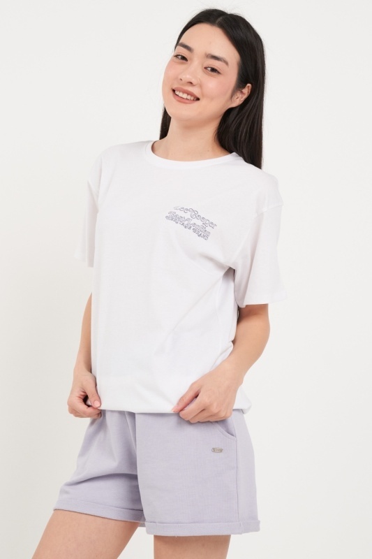 Lee Cooper - Tricou dama de culoare uniforma cu imprimeu text - Img 6