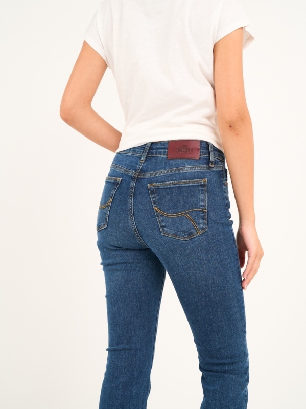 Timeout - Blugi dama bootcut de culoare uniforma - Img 4