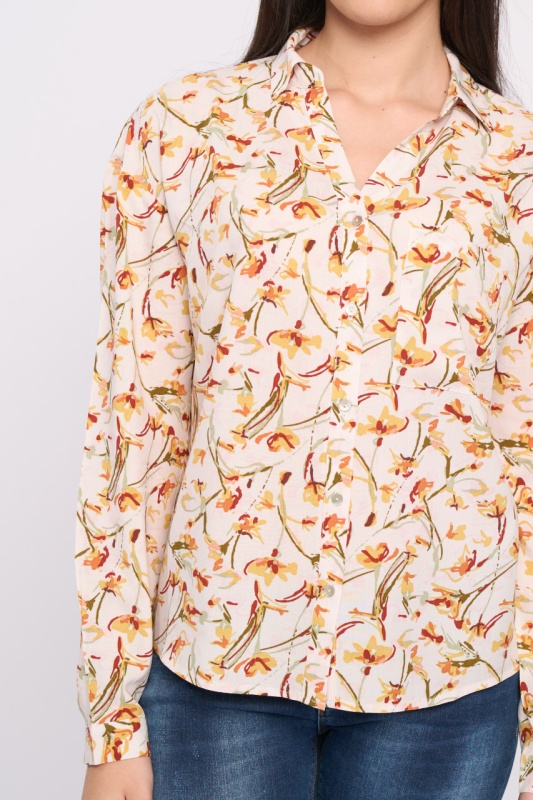 Timeout - Camasa dama maneca lunga cu model floral - Img 3