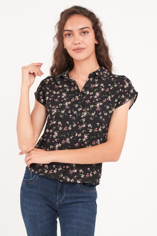 Timeout - Camasa dama maneca scurta cu imprimeu floral - Img 4