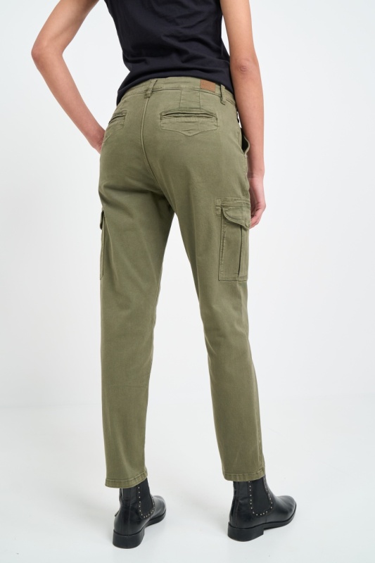 Timeout - Pantaloni cargo dama de culoare uniforma - Img 3